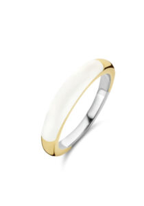 Ti Sento Anello Argento Smalto Bianco