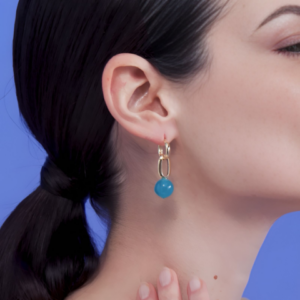 Unoaerre Orecchini Dorati Pendenti Blu